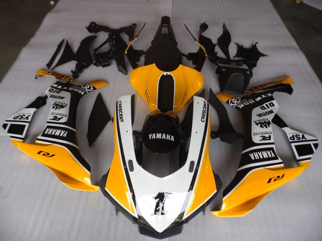 Amarillo Blanco Negro Carenado Moto Yamaha R1 15-19 Amarillo Blanco Negro Carenado Moto Yamaha R1 15-19