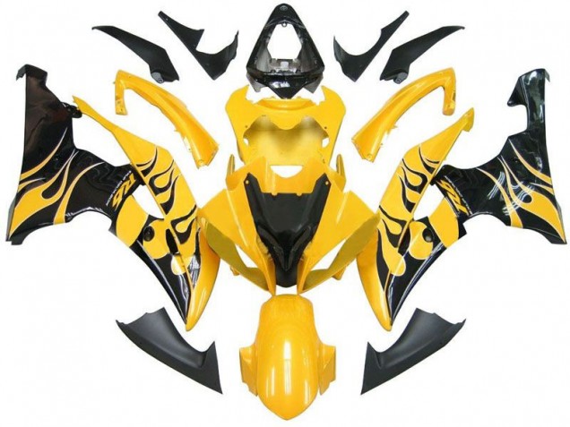 Amarillo Negro Llama R6 Carenado Moto Yamaha R6 08-16 Amarillo Negro Llama R6 Carenado Moto Yamaha R6 08-16