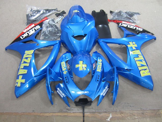 Azul Amarillo Rizla Moto Plástica Suzuki GSXR 750 K6 06-07 Azul Amarillo Rizla Moto Plástica Suzuki GSXR 750 K6 06-07