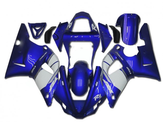 Azul Blanco ABS Moto Plástica Yamaha R1 00-01 Azul Blanco ABS Moto Plástica Yamaha R1 00-01