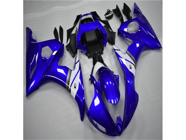 Azul Blanco ABS Moto Plástica Yamaha R6 03-05 Azul Blanco ABS Moto Plástica Yamaha R6 03-05