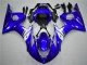 Azul Blanco ABS Moto Plástica Yamaha R6 03-05 Azul Blanco ABS Moto Plástica Yamaha R6 03-05