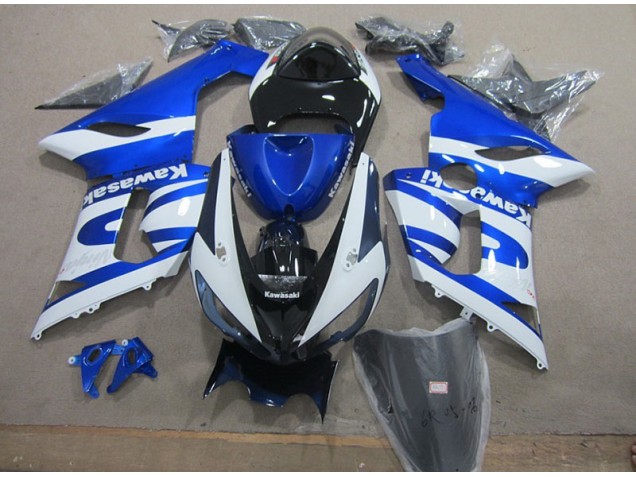 Azul Blanco Carrocería Motocicletas Kawasaki ZX6R 05-06 Azul Blanco Carrocería Motocicletas Kawasaki ZX6R 05-06