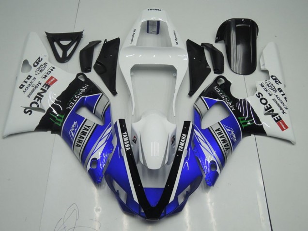 Azul Blanco ENEOS Monster Carenado Moto Yamaha R1 00-01 Azul Blanco ENEOS Monster Carenado Moto Yamaha R1 00-01