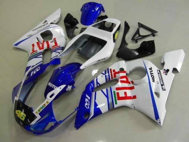 Azul Blanco Fiat Carenado Moto Yamaha R6 98-02 Azul Blanco Fiat Carenado Moto Yamaha R6 98-02
