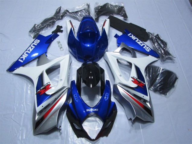Azul Blanco Kit Carenado Moto Suzuki GSXR 1000 K7 07-08 Azul Blanco Kit Carenado Moto Suzuki GSXR 1000 K7 07-08