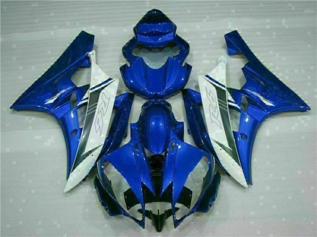Azul Blanco Kit Completo Carenado Moto Yamaha R6 06-07 Azul Blanco Kit Completo Carenado Moto Yamaha R6 06-07