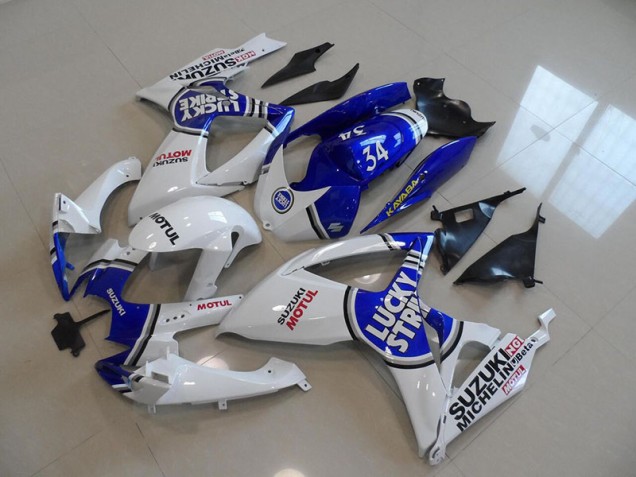 Azul Blanco Lucky Strike Motul 34 Carenado Moto Suzuki GSXR 750 K6 06-07 Azul Blanco Lucky Strike Motul 34 Carenado Moto Suzuki GSXR 750 K6 06-07