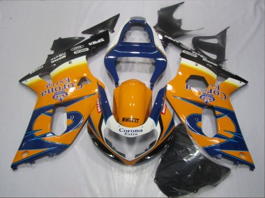 Azul Naranja Corona Extra Carenado Moto Suzuki GSXR 600 K1 K2 K3 01-03