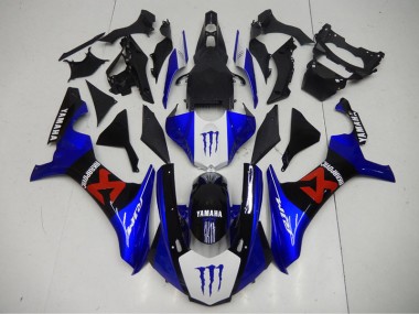 Azul Negro Carenado Moto & Plástico Yamaha R1 15-19