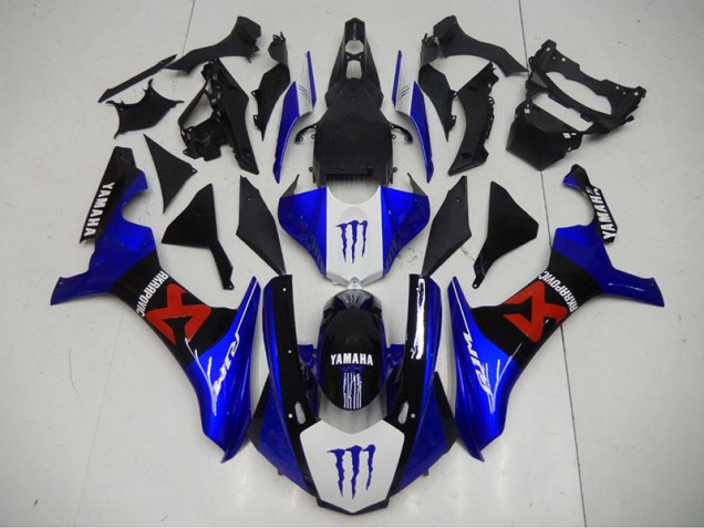 Azul Negro Carenado Moto & Plástico Yamaha R1 15-19 Azul Negro Carenado Moto & Plástico Yamaha R1 15-19