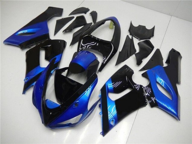 Azul Negro Kits Completo Carenado Moto ABS Kawasaki ZX6R 05-06 Azul Negro Kits Completo Carenado Moto ABS Kawasaki ZX6R 05-06