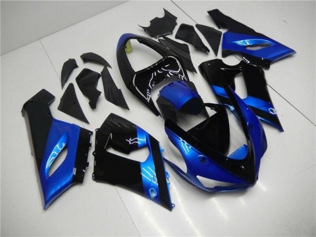 Azul Negro Kits Completo Carenado Moto ABS Kawasaki ZX6R 05-06 Azul Negro Kits Completo Carenado Moto ABS Kawasaki ZX6R 05-06