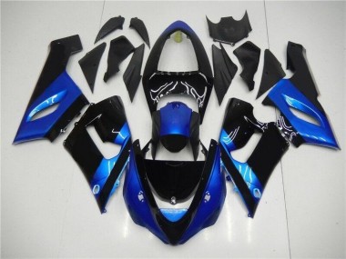 Azul Negro Kits Completo Carenado Moto ABS Kawasaki ZX6R 05-06