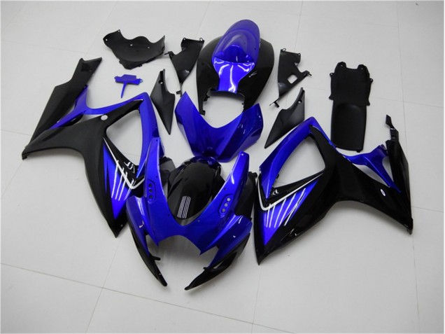Azul Negro Kits Completo Carenado Moto Suzuki GSXR 600 / 750 K6 06-07 Azul Negro Kits Completo Carenado Moto Suzuki GSXR 600 / 750 K6 06-07