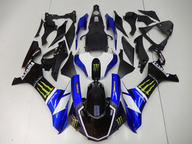 Azul Negro Monster Carenado Moto Yamaha R1 15-19 Azul Negro Monster Carenado Moto Yamaha R1 15-19