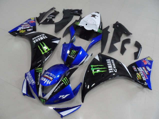 Azul Negro Monster Kit ABS Carenado Motocicleta Yamaha R1 12-14