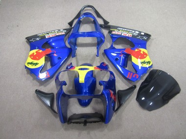 Azul Red Bull Ninja Carenado Moto Kawasaki ZX6R 00-02