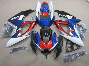 Azul Rojo Blanco Carenado Moto Suzuki GSXR 600 K8 08-10