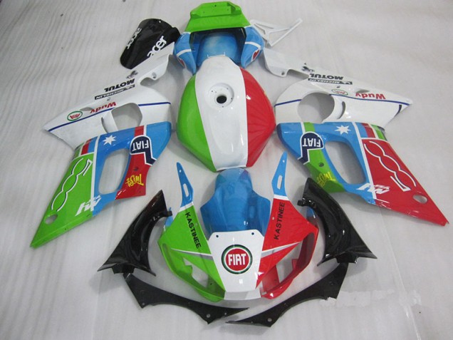 Azul Rojo Fiat Kastinee Carenado Moto Yamaha R6 98-02 Azul Rojo Fiat Kastinee Carenado Moto Yamaha R6 98-02