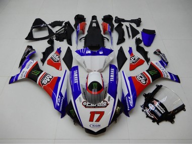 Azul Rojo KGN 17 Carenado Moto Yamaha R1 15-19