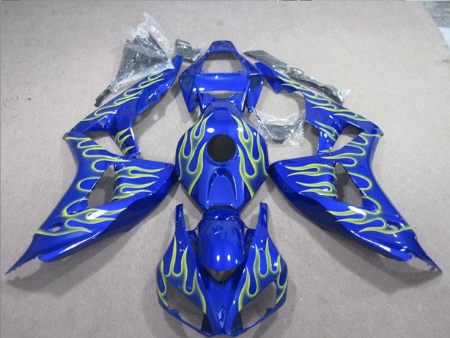 Azul Verde Llama Carenado Moto Honda CBR 1000 RR 06-07 Azul Verde Llama Carenado Moto Honda CBR 1000 RR 06-07