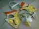 Blanco Amarillo Llama Carenado Moto Kawasaki ZX6R 00-02 Blanco Amarillo Llama Carenado Moto Kawasaki ZX6R 00-02