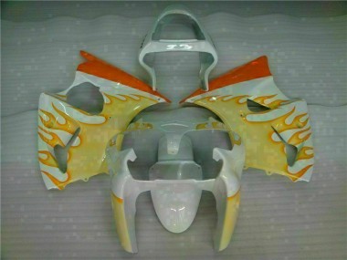 Blanco Amarillo Llama Carenado Moto Kawasaki ZX6R 00-02