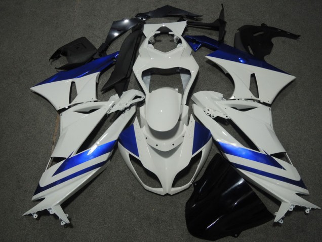 Blanco Azul Carenado Moto Kawasaki ZX6R 09-12 Blanco Azul Carenado Moto Kawasaki ZX6R 09-12