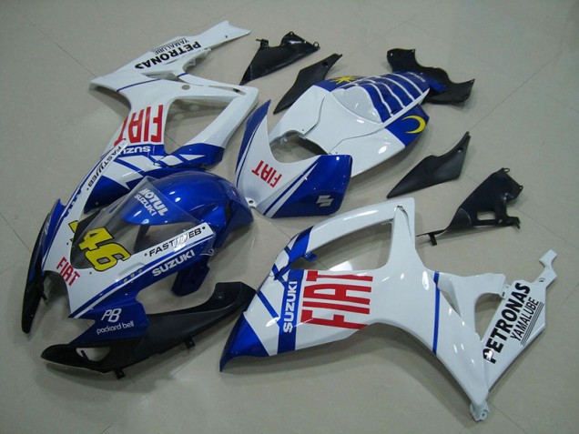 Blanco Azul Fiat 46 Carenado Moto Suzuki GSXR 750 K6 06-07 Blanco Azul Fiat 46 Carenado Moto Suzuki GSXR 750 K6 06-07