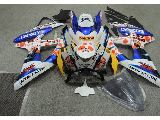 Blanco Azul Oscuro Dog Carenado Moto Suzuki GSXR 600 K8 08-10 Blanco Azul Oscuro Dog Carenado Moto Suzuki GSXR 600 K8 08-10
