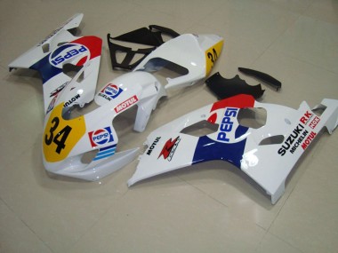 Blanco Azul Pepsi 34 Carenado Moto Suzuki GSXR 750 K4 04-05