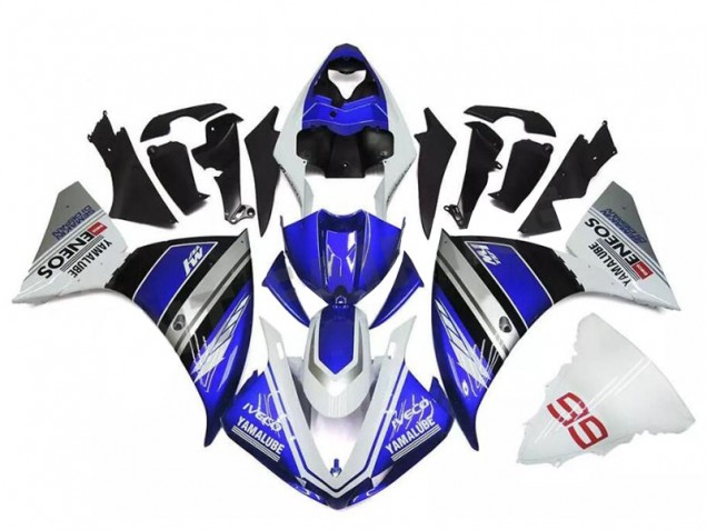 Blanco Azul Plata Carenado Moto Yamaha R1 09-11 Blanco Azul Plata Carenado Moto Yamaha R1 09-11
