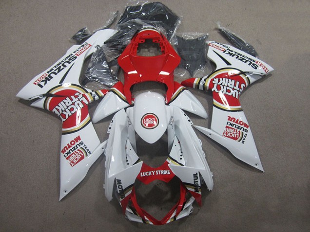 Blanco Lucky Strike Rojo Motul Carenado Moto Suzuki GSXR 600 K11 11-21 Blanco Lucky Strike Rojo Motul Carenado Moto Suzuki GSXR 600 K11 11-21