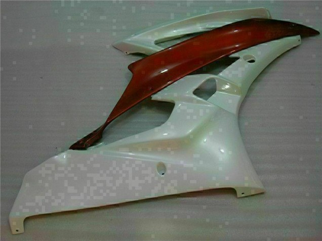 Blanco Marrón Carenado Moto Yamaha R6 06-07 Blanco Marrón Carenado Moto Yamaha R6 06-07