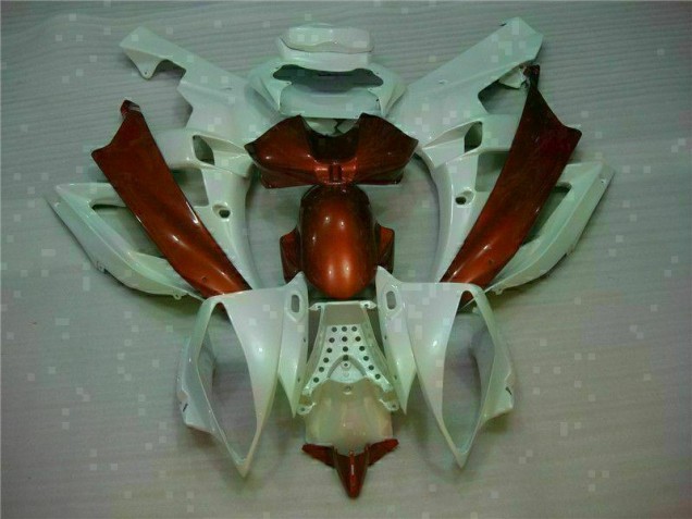 Blanco Marrón Carenado Moto Yamaha R6 06-07 Blanco Marrón Carenado Moto Yamaha R6 06-07