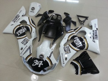 Blanco Negro Carenado Moto Yamaha R6 98-02