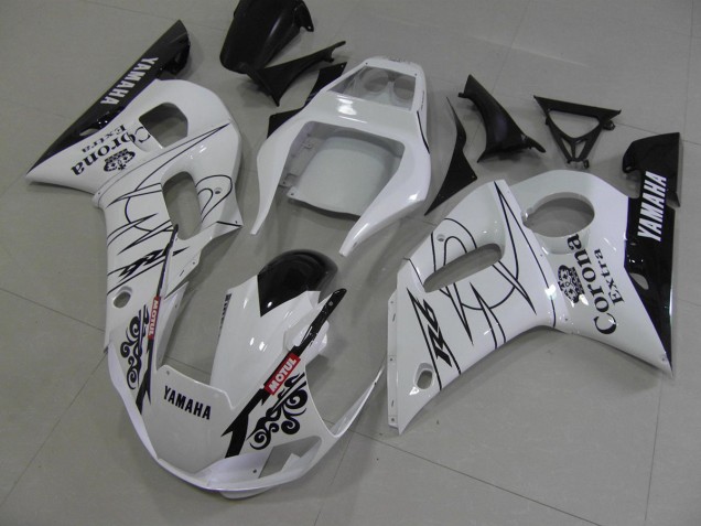 Blanco Negro Corona Carenado Moto Yamaha R6 98-02 Blanco Negro Corona Carenado Moto Yamaha R6 98-02