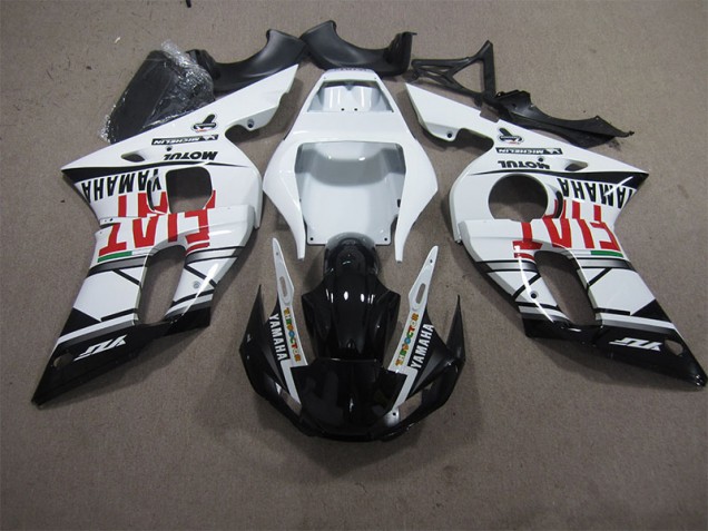 Blanco Negro Fiat Carenado Moto Yamaha R6 98-02 Blanco Negro Fiat Carenado Moto Yamaha R6 98-02