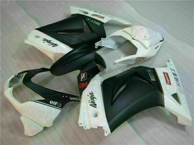 Blanco Negro Ninja 3M Carenado Moto Kawasaki EX250 08-12 Blanco Negro Ninja 3M Carenado Moto Kawasaki EX250 08-12
