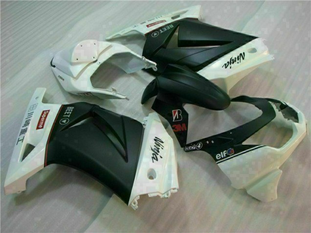 Blanco Negro Ninja 3M Carenado Moto Kawasaki EX250 08-12 Blanco Negro Ninja 3M Carenado Moto Kawasaki EX250 08-12