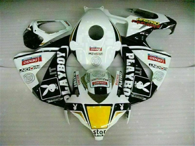 Blanco Negro Playboy ABS Carenado Motocicleta Honda CBR 1000 RR 08-11 Blanco Negro Playboy ABS Carenado Motocicleta Honda CBR 1000 RR 08-11