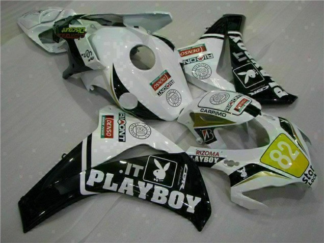 Blanco Negro Playboy Kit ABS Carenado Motocicleta Honda CBR 1000 RR 08-11 Blanco Negro Playboy Kit ABS Carenado Motocicleta Honda CBR 1000 RR 08-11
