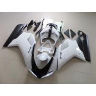 Blanco & Negro Raya Carenado Moto Ducati 848 1098 1198 07-14