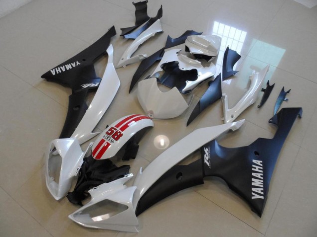 Blanco Perla & Negro 58 Sic Carenado Moto Yamaha R6 08-16 Blanco Perla & Negro 58 Sic Carenado Moto Yamaha R6 08-16