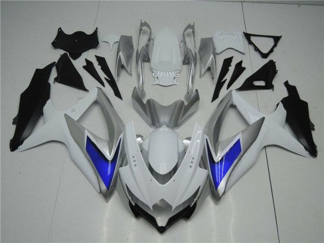 Blanco Plata Azul Carenado Moto Suzuki GSXR 600 / 750 K8 08-10 Blanco Plata Azul Carenado Moto Suzuki GSXR 600 / 750 K8 08-10
