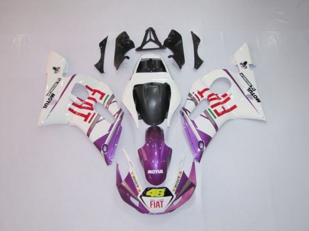 Blanco Púrpura Fiat 46 Carenado Moto Yamaha R6 98-02 Blanco Púrpura Fiat 46 Carenado Moto Yamaha R6 98-02