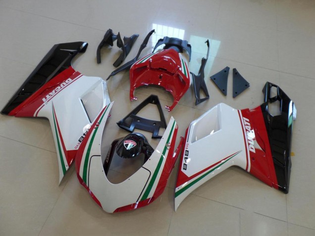 Blanco Rojo Carenado Moto Ducati 848 1098 1198 07-14 Blanco Rojo Carenado Moto Ducati 848 1098 1198 07-14