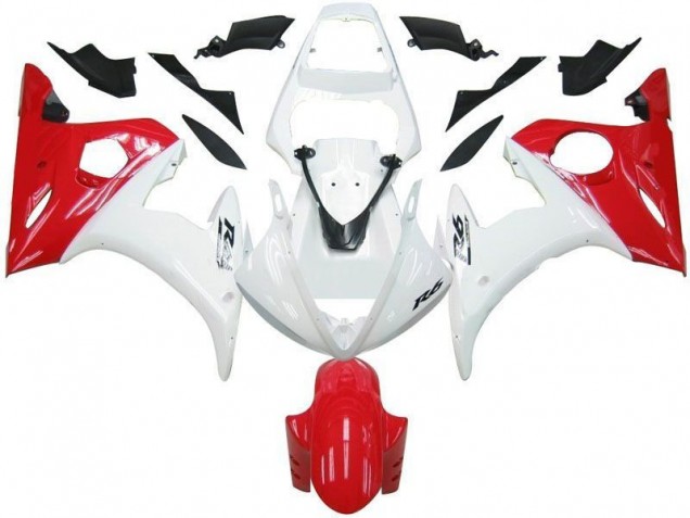 Blanco Rojo Carenado Moto Yamaha R6 03-05 Blanco Rojo Carenado Moto Yamaha R6 03-05
