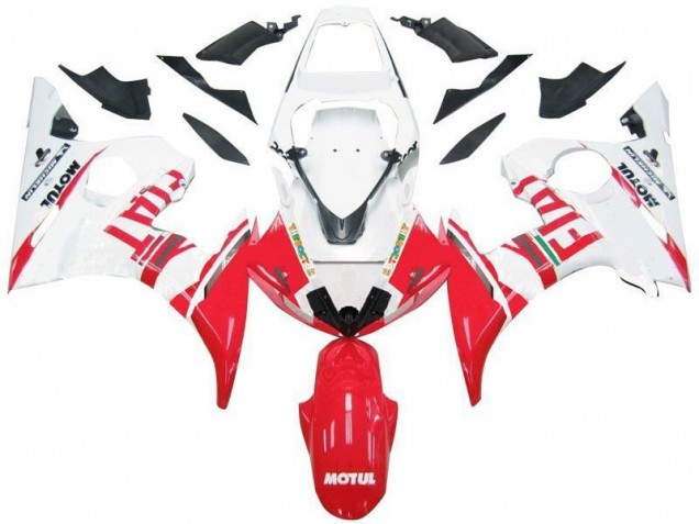 Blanco Rojo Fiat Carenado Moto Yamaha R6 03-05 Blanco Rojo Fiat Carenado Moto Yamaha R6 03-05